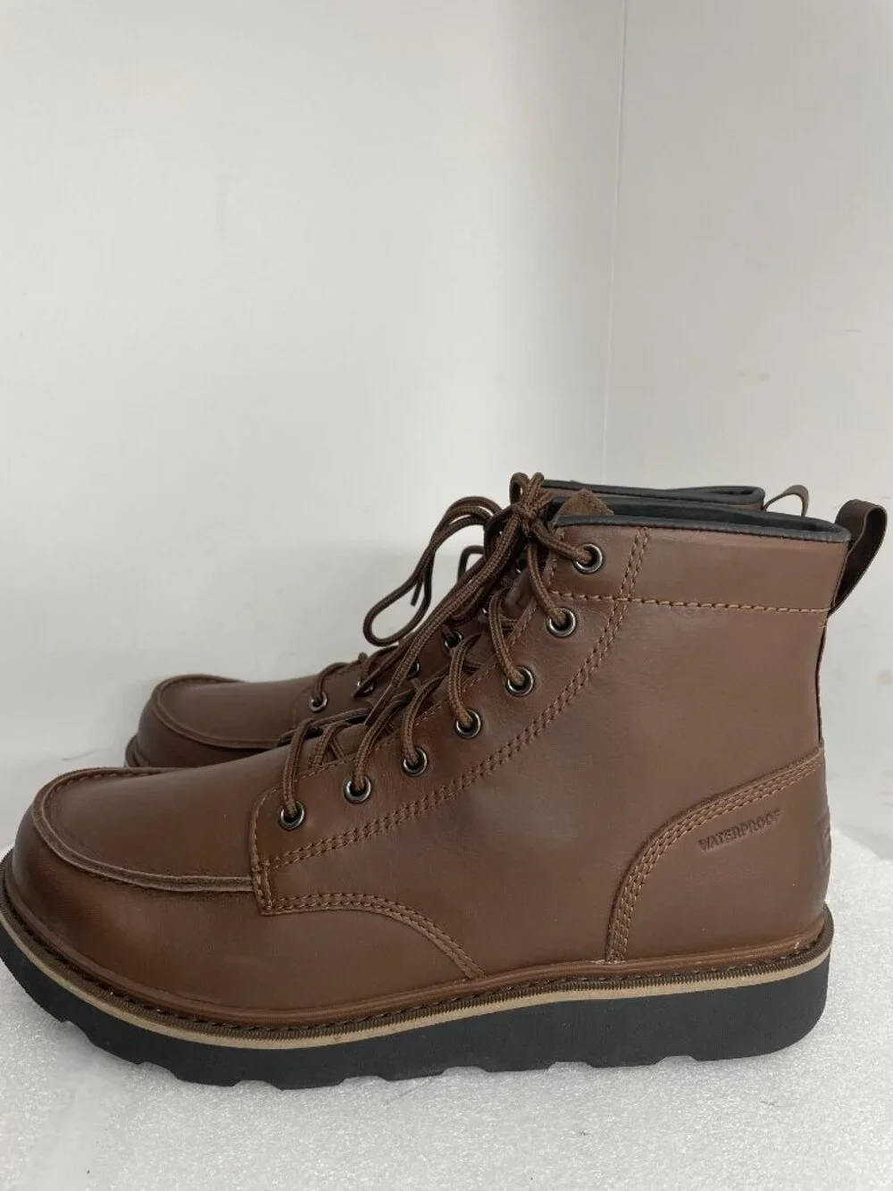 Sorel Slabtown 62 Moc Waterproof Leather Brown Boots Men's 11 NEW